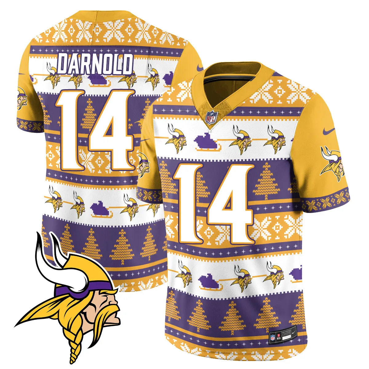 Justin Jefferson Minnesota Vikings Nike 2024 Christmas Vapor Limited Jersey - Red - Image 25