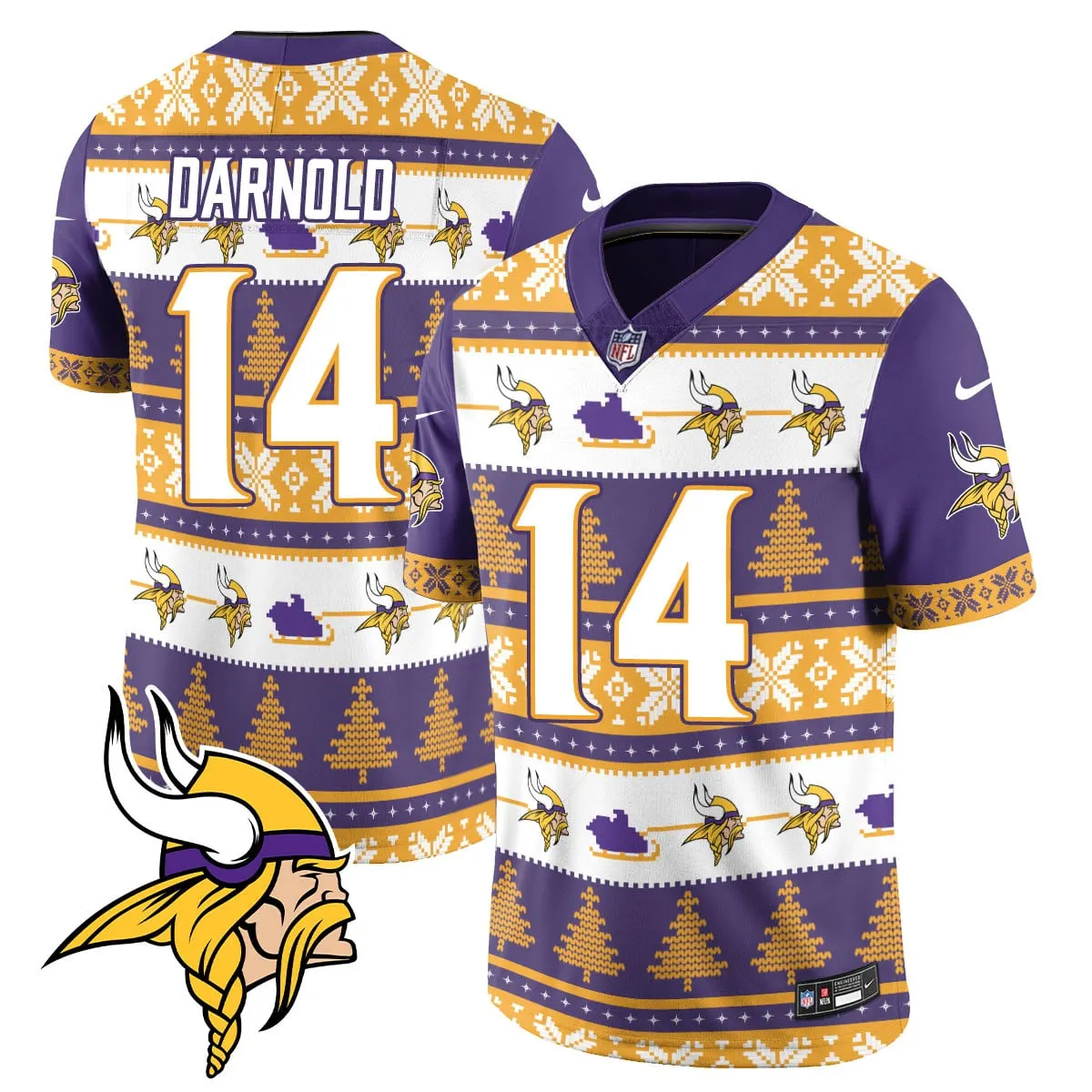 Justin Jefferson Minnesota Vikings Nike 2024 Christmas Vapor Limited Jersey - Red - Image 23