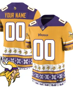 Alternative view of Minnesota Vikings Nike 2024 Christmas Vapor Custom Limited Jersey - White