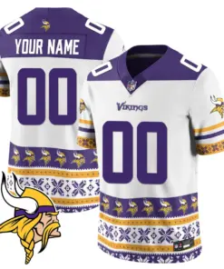 Minnesota Vikings Nike 2024 Christmas Vapor Custom Limited Jersey - White