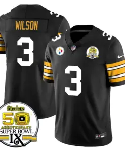 Pittsburgh Steelers Nike Throwback Super Bowl IX Stitched Jersey - Black - Image 8
