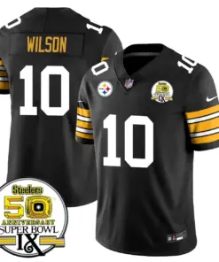 Alternative view of Pittsburgh Steelers Nike Throwback Super Bowl IX Stitched Jersey - Black
