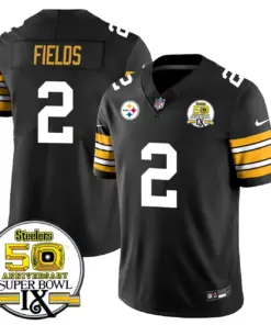 Pittsburgh Steelers Nike Throwback Super Bowl IX Stitched Jersey - Black - Image 3