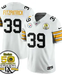 Pittsburgh Steelers Nike Throwback Super Bowl IX Stitched Jersey - Black - Image 11