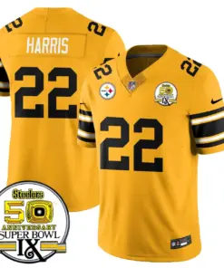 Pittsburgh Steelers Nike Throwback Super Bowl IX Stitched Jersey - Black - Image 19