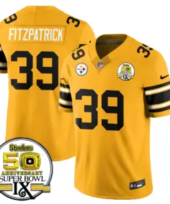 Pittsburgh Steelers Nike Throwback Super Bowl IX Stitched Jersey - Black - Image 20
