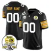 Pittsburgh Steelers Nike Throwback Super Bowl IX Custom Stitched Jersey - Black