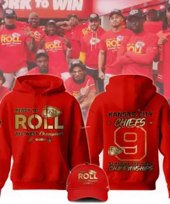 Kansas City Chiefs Nike 2024 AFC West Champions Pullover Hoodie #9 - Red