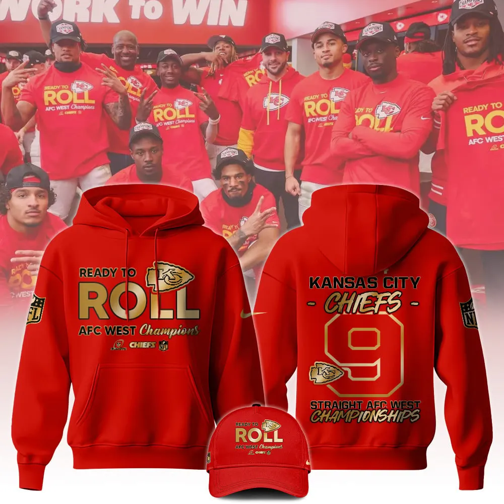 Kansas City Chiefs Nike 2024 AFC West Champions Pullover Hoodie #9 - Red