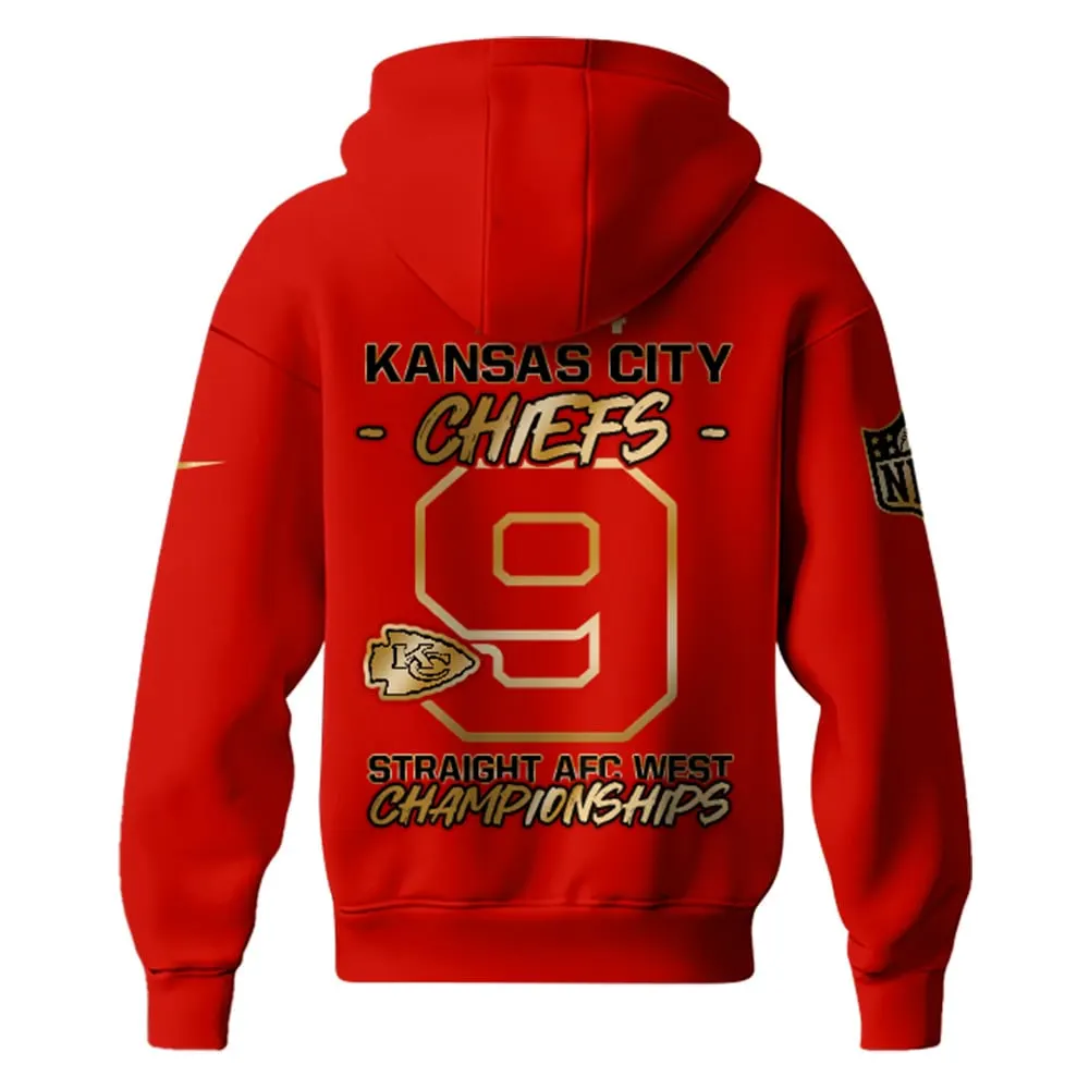 Kansas City Chiefs Nike 2024 AFC West Champions Pullover Hoodie #9 - Red - Image 3