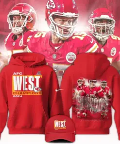 Kansas City Chiefs Nike 2024 AFC West Champions Pullover Hoodie - Red