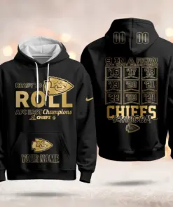 Alternative view of Kansas City Chiefs Nike 2024 AFC West Champions Custom Pullover Hoodie - Red