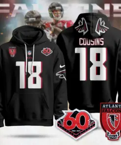 Atlanta Falcons Nike 60th Season Pullover Custom Stitched Pullover Hoodie - Black