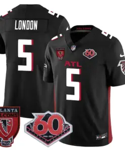 Atlanta Falcons Nike 60th Season Vapor Limited Stitched Jersey - Black - Image 7
