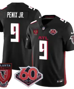 Atlanta Falcons Nike 60th Season Vapor Limited Stitched Jersey - Black - Image 9