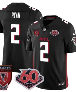 Atlanta Falcons Nike 60th Season Vapor Limited Stitched Jersey - Black - Image 16