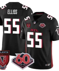 Atlanta Falcons Nike 60th Season Vapor Limited Stitched Jersey - Black - Image 14