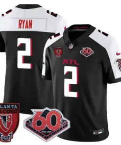Atlanta Falcons Nike 60th Season Vapor Limited Stitched Jersey - Black - Image 6