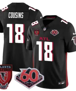 Atlanta Falcons Nike 60th Season Vapor Limited Stitched Jersey - Black - Image 13