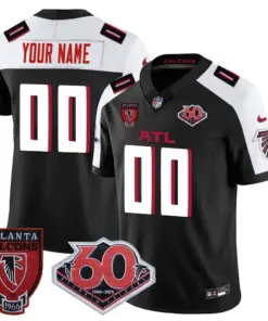 Atlanta Falcons Nike 60th Season Vapor Custom Limited Stitched Jersey - Red - Image 3