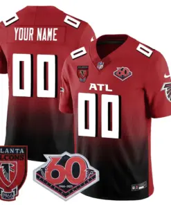 Atlanta Falcons Nike 60th Season Vapor Custom Limited Stitched Jersey - Red
