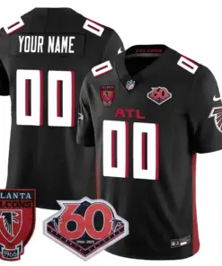 Atlanta Falcons Nike 60th Season Vapor Custom Limited Stitched Jersey - Red - Image 4
