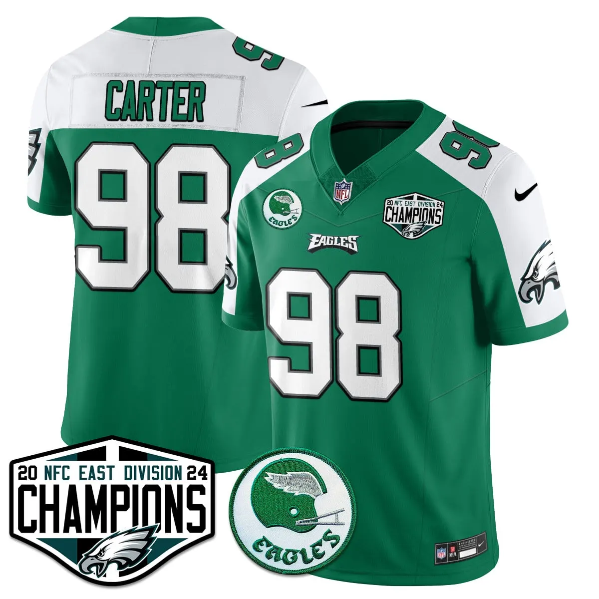 Saquon Barkley Philadelphia Eagles Nike 2024 NFC East Division Champions Stitched Jersey - Kelly Green - Image 3