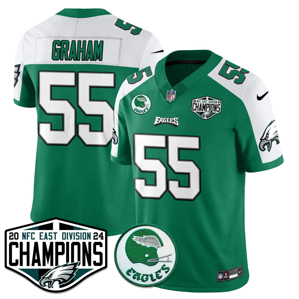 Saquon Barkley Philadelphia Eagles Nike 2024 NFC East Division Champions Stitched Jersey - Kelly Green - Image 4