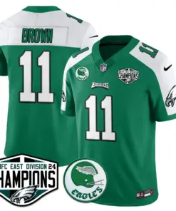 Alternative view of Saquon Barkley Philadelphia Eagles Nike 2024 NFC East Division Champions Stitched Jersey - Kelly Green