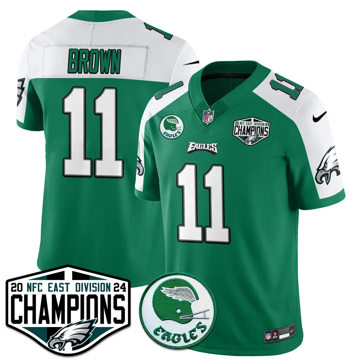 Saquon Barkley Philadelphia Eagles Nike 2024 NFC East Division Champions Stitched Jersey - Kelly Green - Image 2