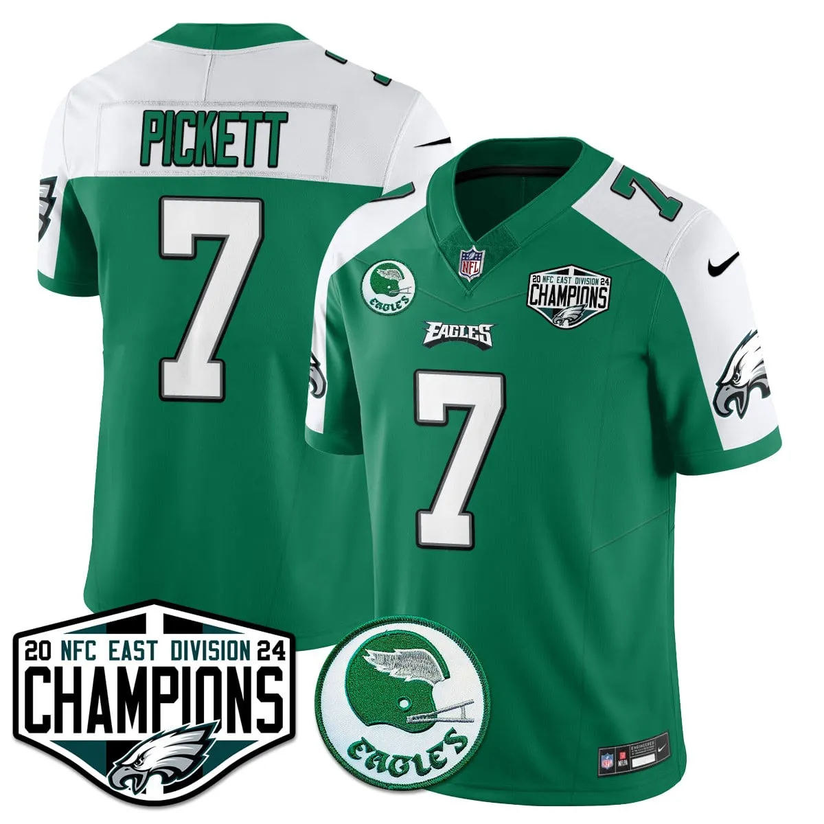 Saquon Barkley Philadelphia Eagles Nike 2024 NFC East Division Champions Stitched Jersey - Kelly Green - Image 7