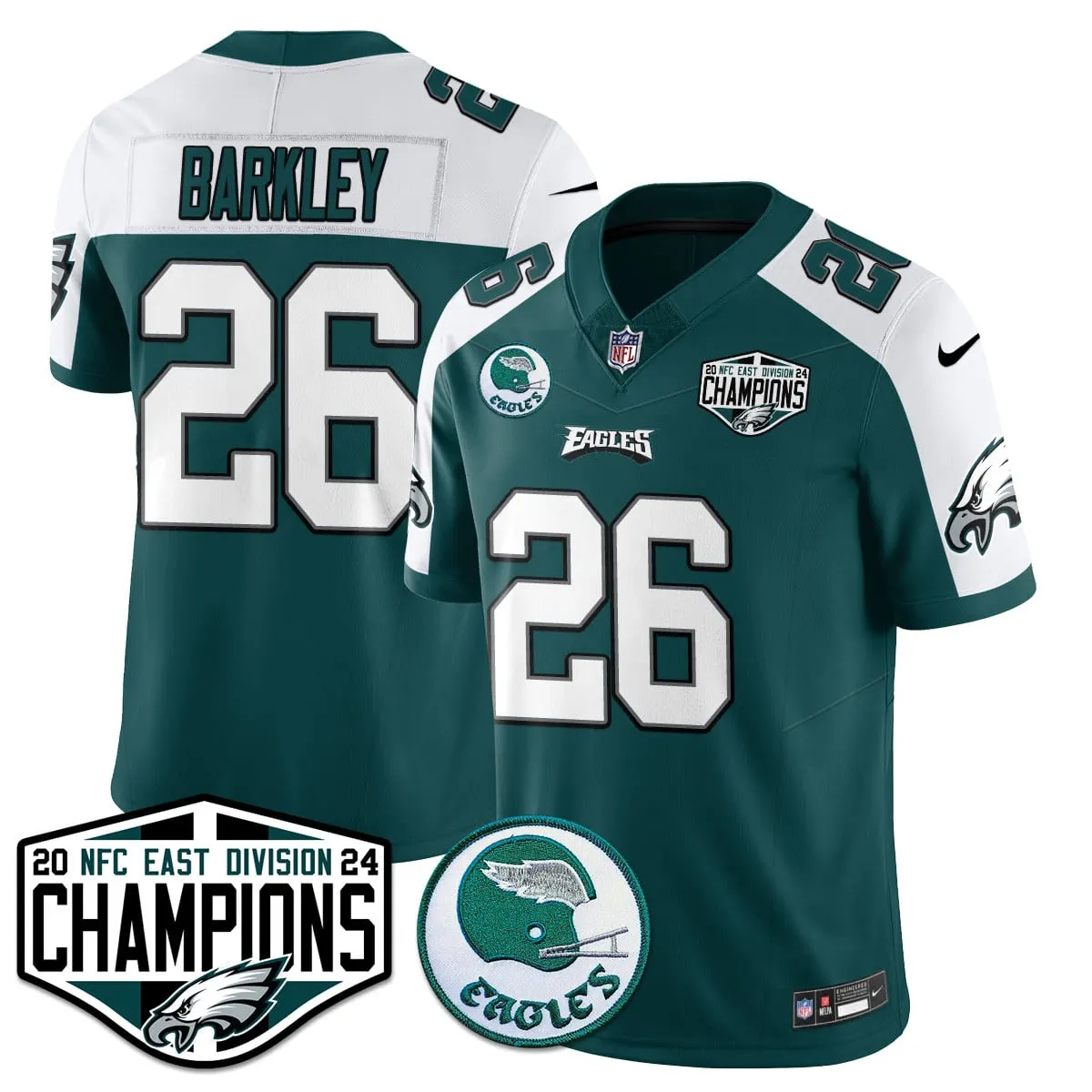Saquon Barkley Philadelphia Eagles Nike 2024 NFC East Division Champions Stitched Jersey - Kelly Green - Image 18