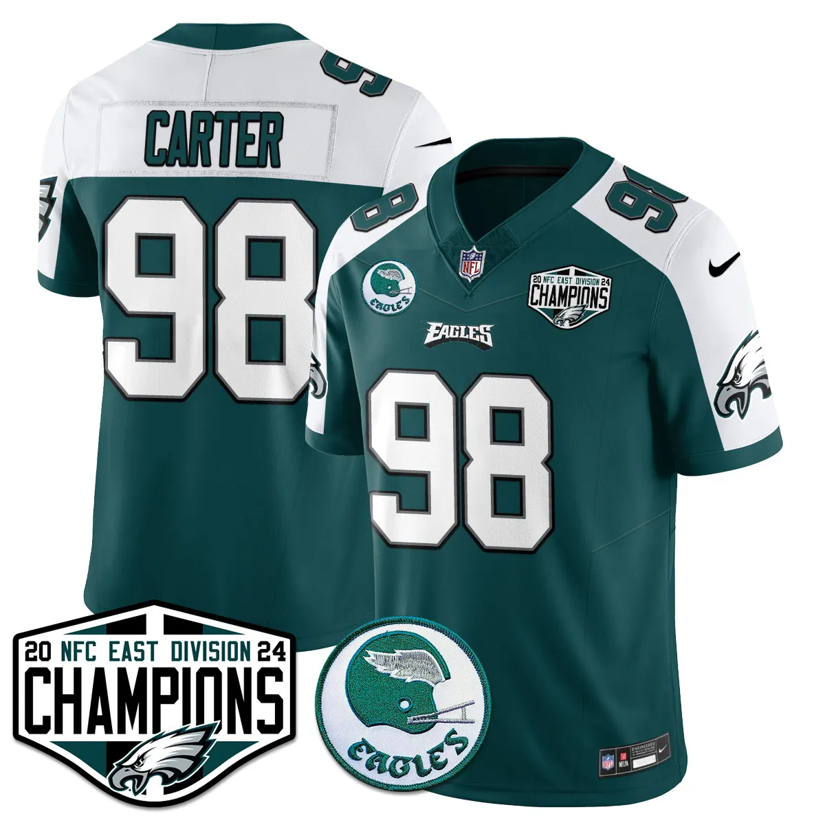 Saquon Barkley Philadelphia Eagles Nike 2024 NFC East Division Champions Stitched Jersey - Kelly Green - Image 21