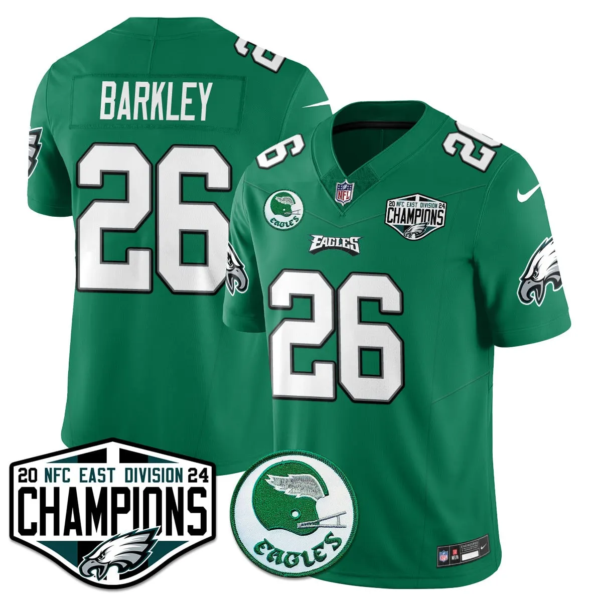 Saquon Barkley Philadelphia Eagles Nike 2024 NFC East Division Champions Stitched Jersey - Kelly Green - Image 28
