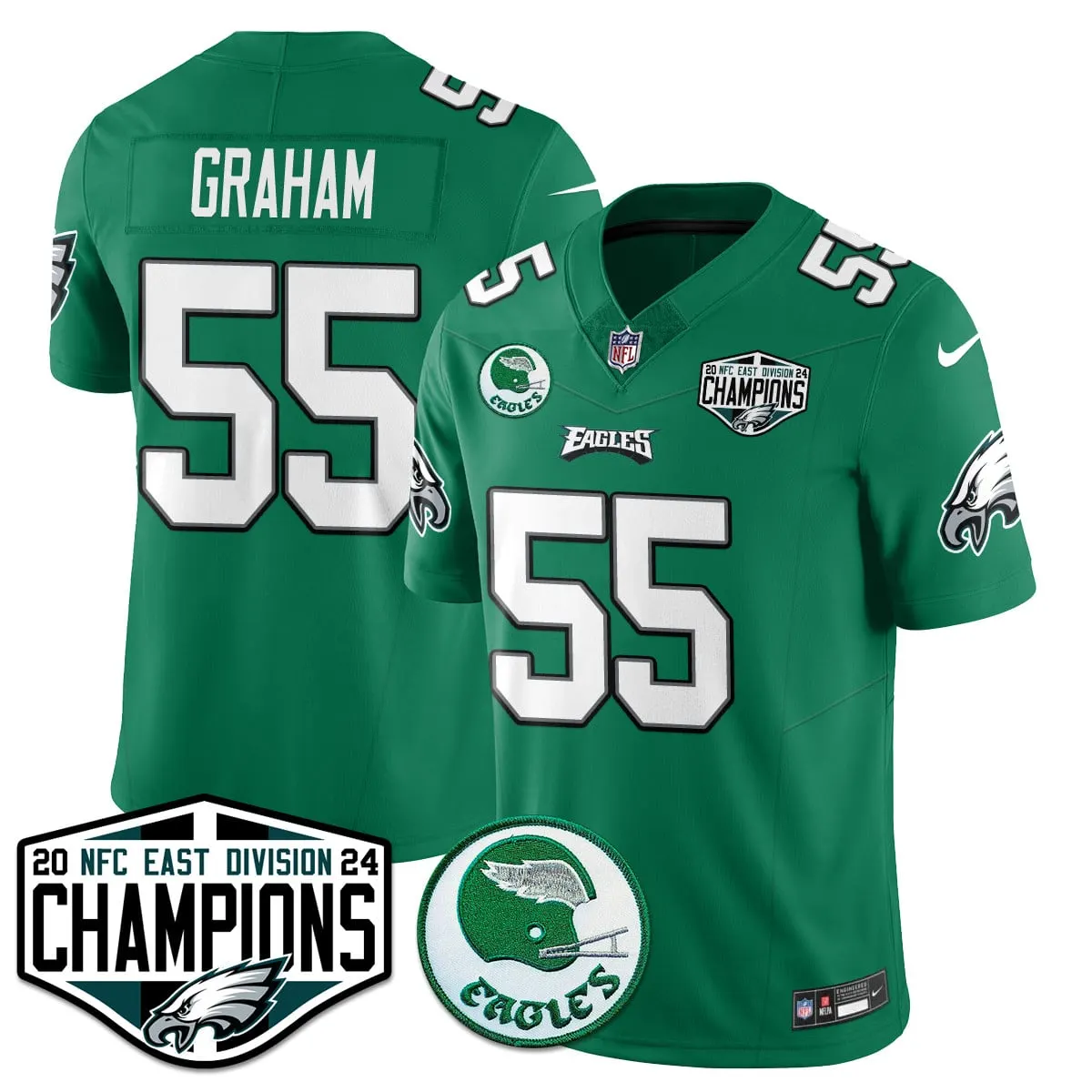 Saquon Barkley Philadelphia Eagles Nike 2024 NFC East Division Champions Stitched Jersey - Kelly Green - Image 29
