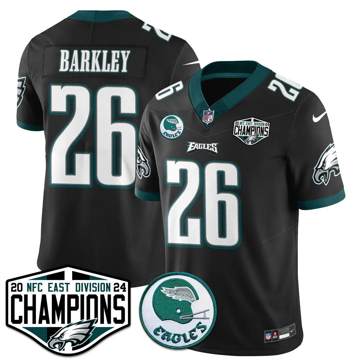 Saquon Barkley Philadelphia Eagles Nike 2024 NFC East Division Champions Stitched Jersey - Kelly Green - Image 34