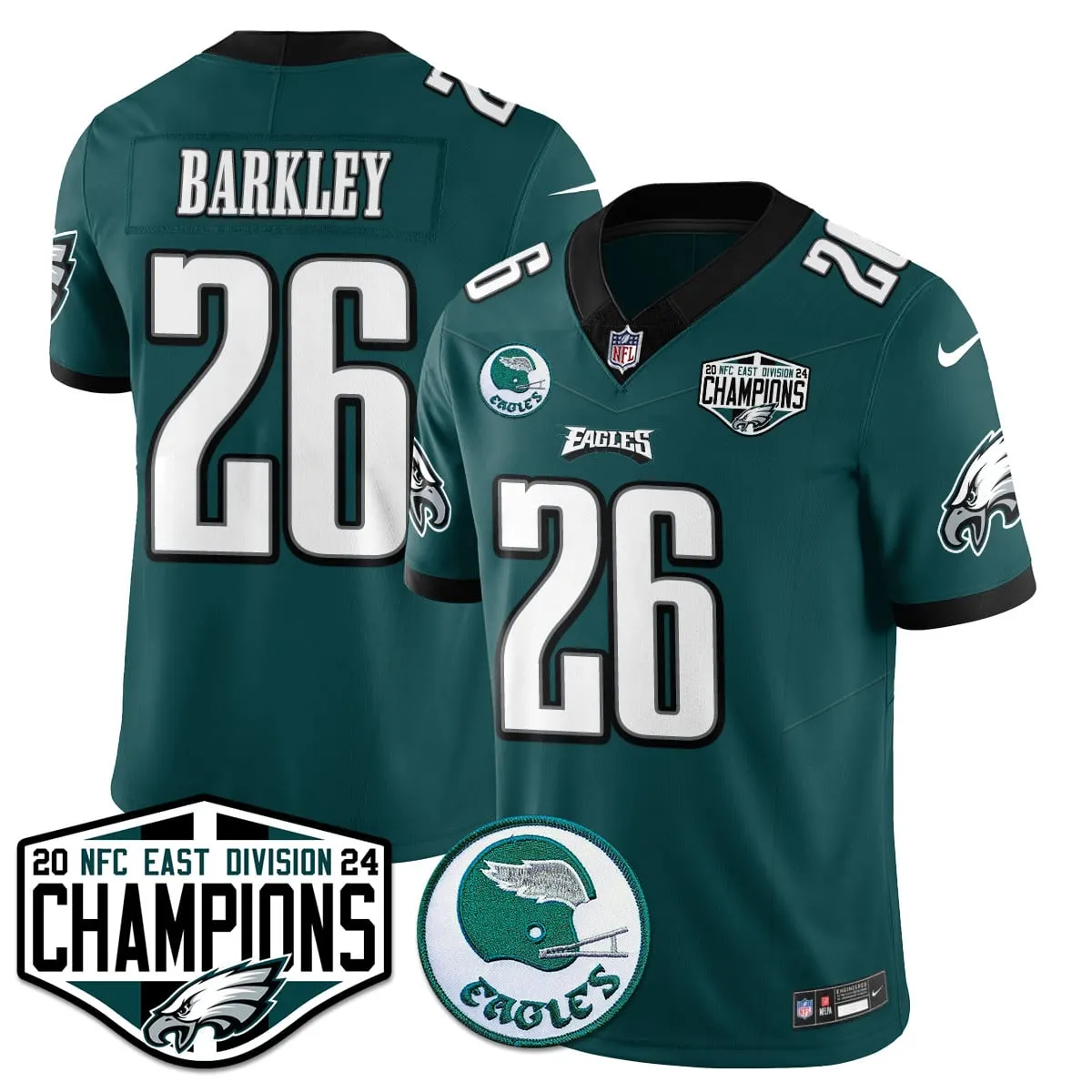 Saquon Barkley Philadelphia Eagles Nike 2024 NFC East Division Champions Stitched Jersey - Kelly Green - Image 41