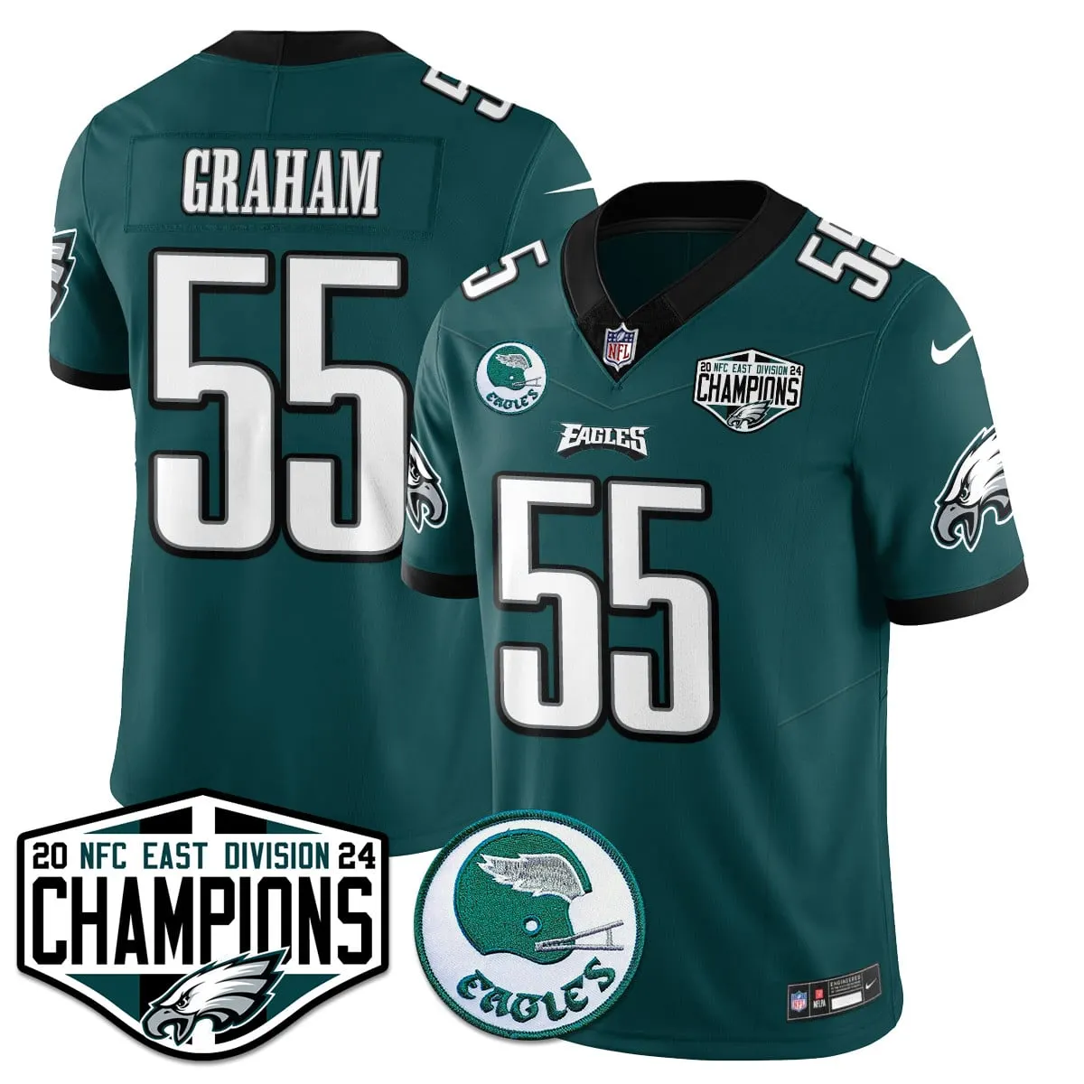 Saquon Barkley Philadelphia Eagles Nike 2024 NFC East Division Champions Stitched Jersey - Kelly Green - Image 44