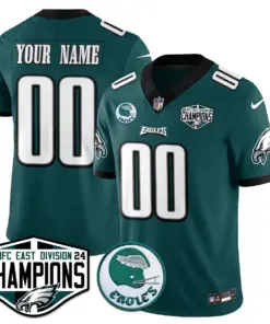 Philadelphia Eagles Nike 2024 NFC East Division Champions Custom Stitched Jersey - Dark Green