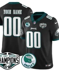 Alternative view of Philadelphia Eagles Nike 2024 NFC East Division Champions Custom Stitched Jersey - Dark Green
