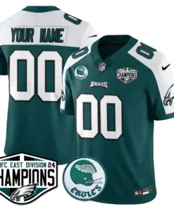 Philadelphia Eagles Nike 2024 NFC East Division Champions Custom Stitched Jersey - Dark Green - Image 3