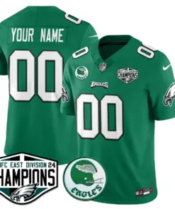 Philadelphia Eagles Nike 2024 NFC East Division Champions Custom Stitched Jersey - Dark Green - Image 4