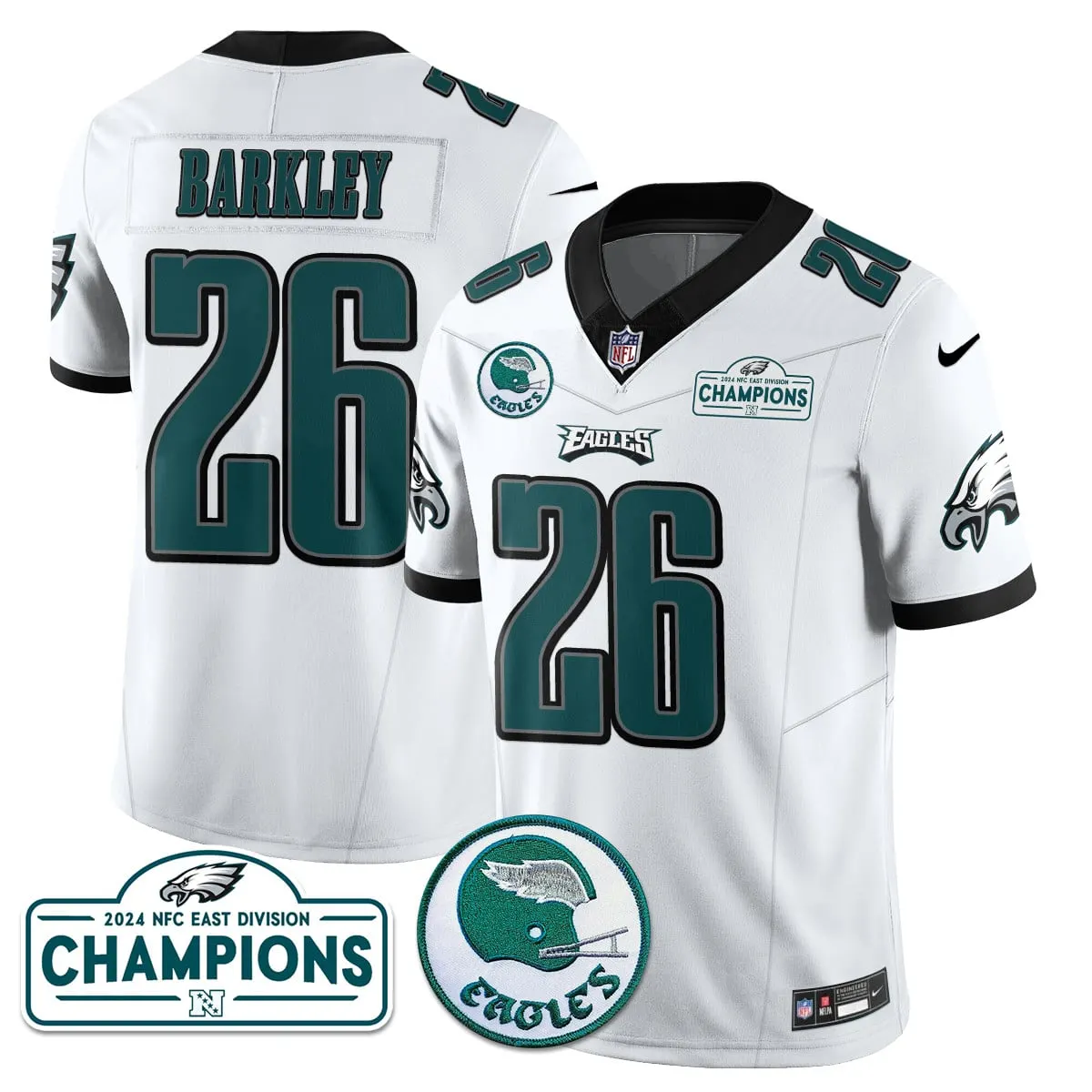 Saquon Barkley Philadelphia Eagles Nike 2024 NFC East Division Champions Stitched Jersey - Black - Image 11