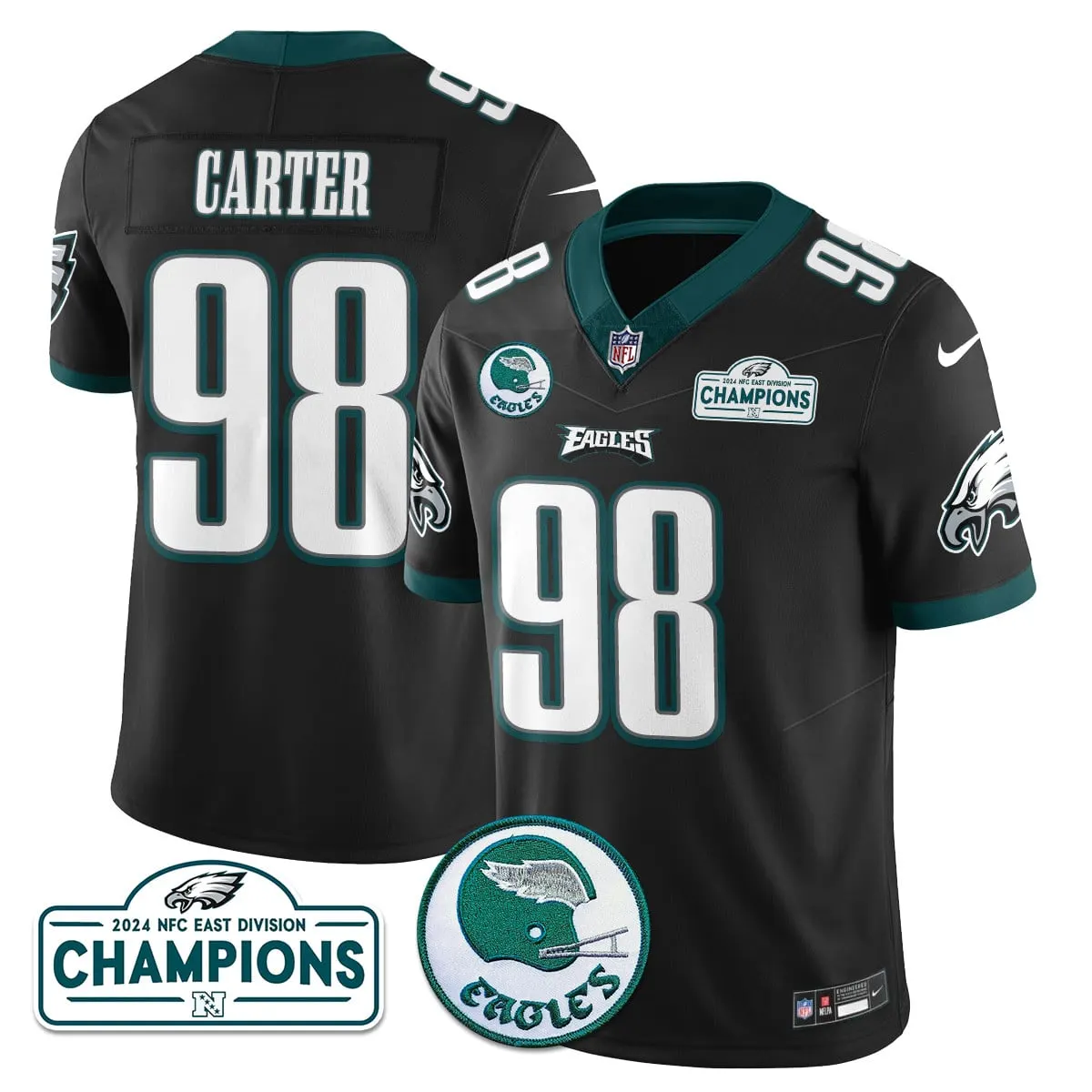 Saquon Barkley Philadelphia Eagles Nike 2024 NFC East Division Champions Stitched Jersey - Black - Image 20