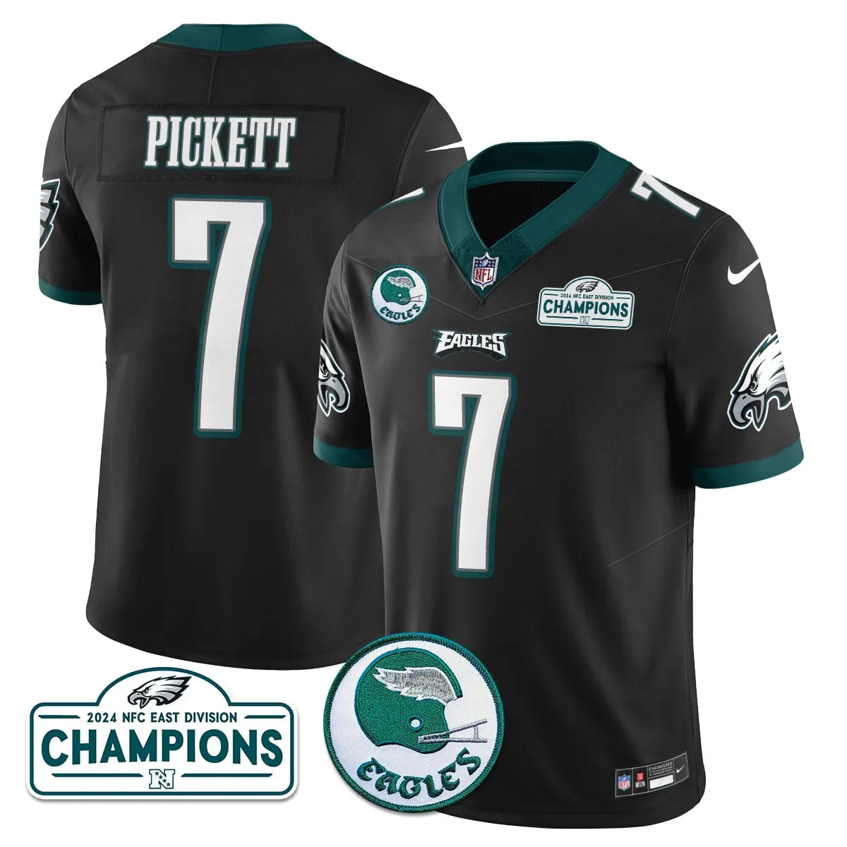 Saquon Barkley Philadelphia Eagles Nike 2024 NFC East Division Champions Stitched Jersey - Black - Image 24
