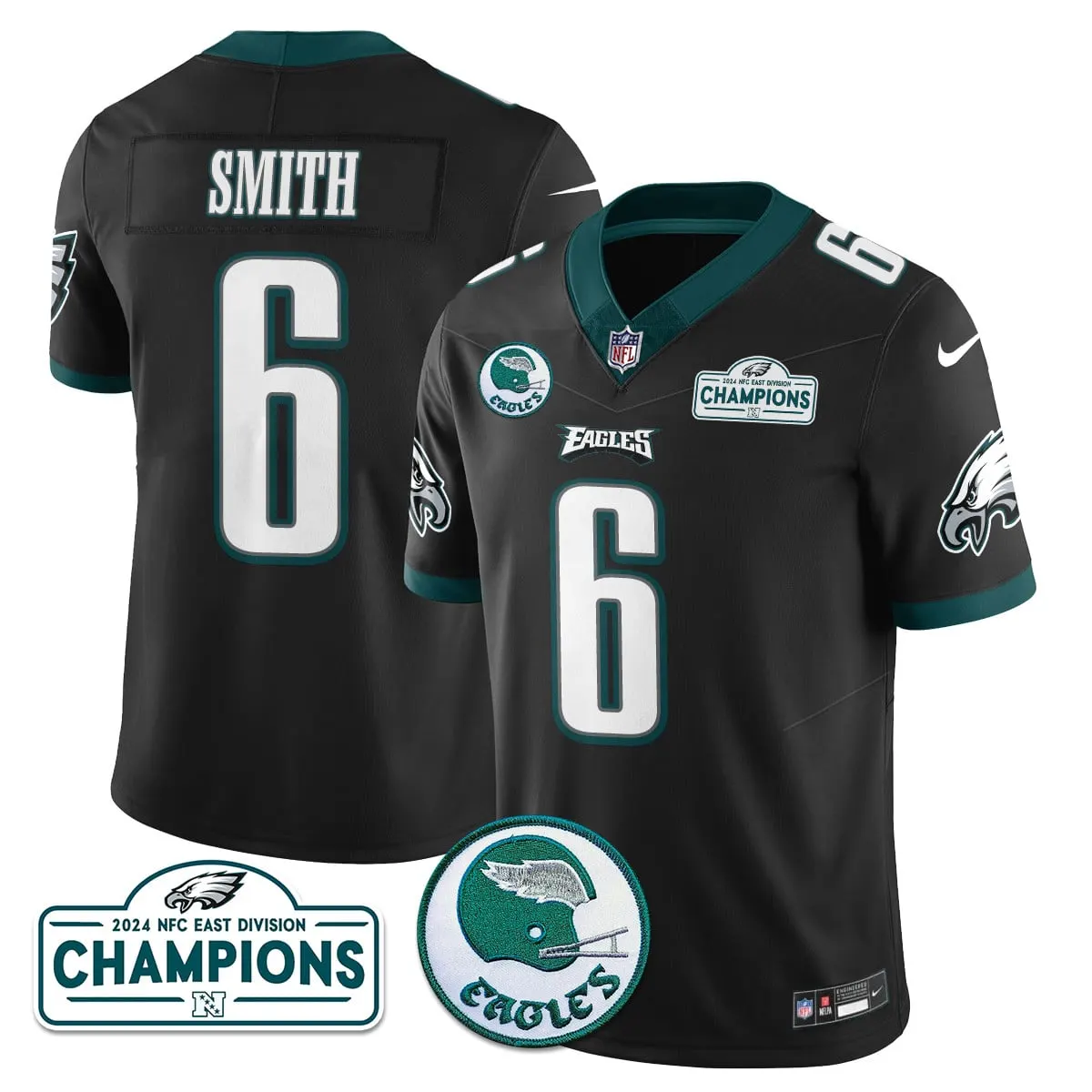 Saquon Barkley Philadelphia Eagles Nike 2024 NFC East Division Champions Stitched Jersey - Black - Image 25