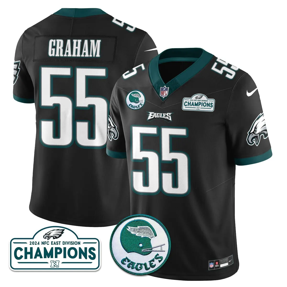 Saquon Barkley Philadelphia Eagles Nike 2024 NFC East Division Champions Stitched Jersey - Black - Image 21
