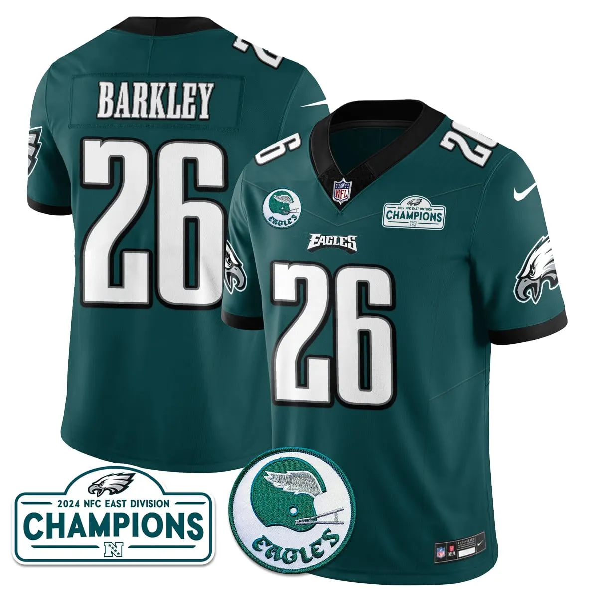 Saquon Barkley Philadelphia Eagles Nike 2024 NFC East Division Champions Stitched Jersey - Black - Image 30