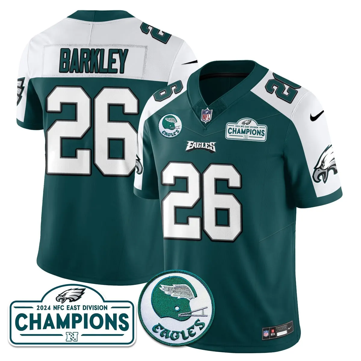 Saquon Barkley Philadelphia Eagles Nike 2024 NFC East Division Champions Stitched Jersey - Black - Image 43