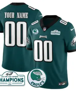 Philadelphia Eagles Nike 2024 NFC East Division Champions Custom Stitched Jersey - Midnight Green